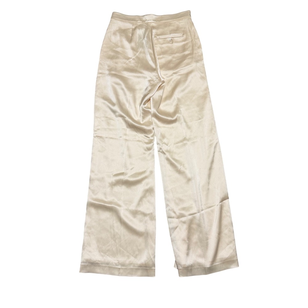 Polo Ralph Lauren Satin Wide-Leg Pant Chic Cream High Rise Trousers Size 2 NEW - Picture 5 of 8